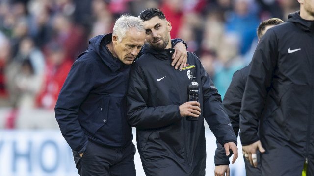 Christian Streich avec Vincenzo Grifo (Fribourg)