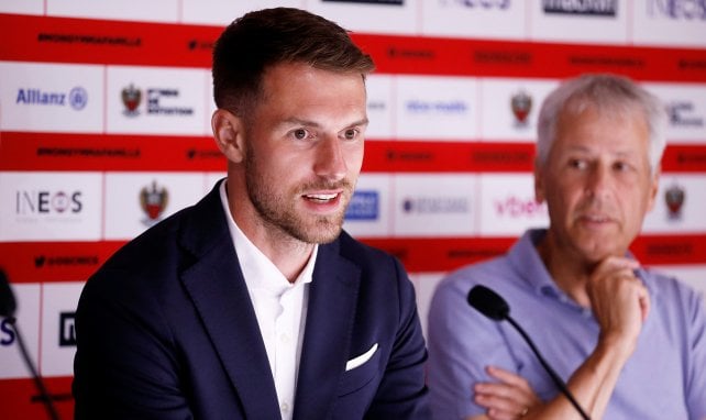 Aaron Ramsey bei einer Pressekonferenz