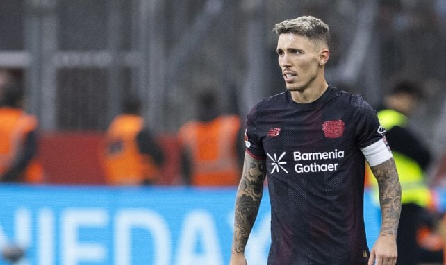 Alejandro Grimaldo für Bayer im Einsatz