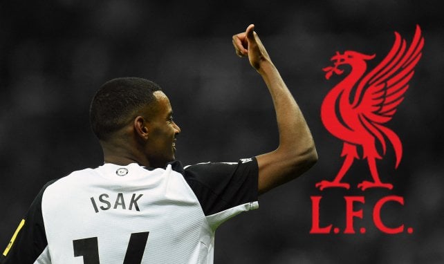 Alexander Isak hebt den Daumen für den FC Liverpool