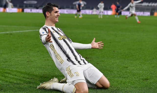 Álvaro Morata bejubelt einen Treffer von Juventus Turin