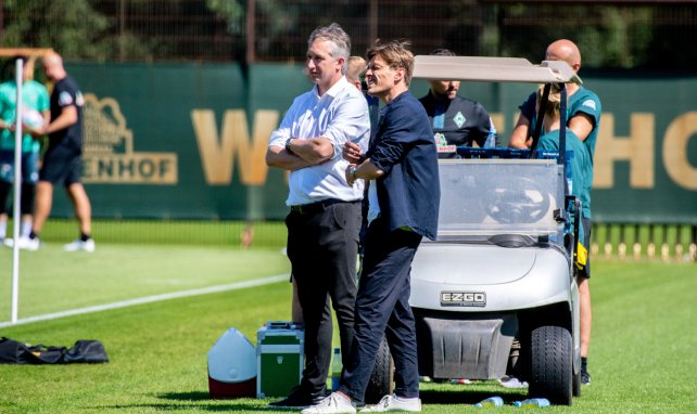 Frank Baumann und Clemens Fritz beim Training des SV Werder Bremen