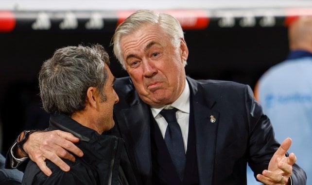Carlo Ancelotti mit Ernesto Valverde