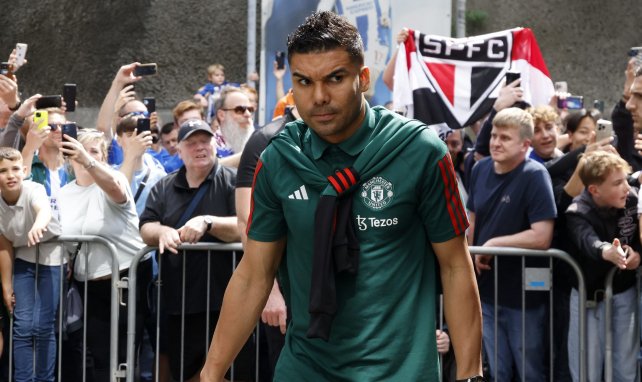 Casemiro vor einem Spiel von Manchester United