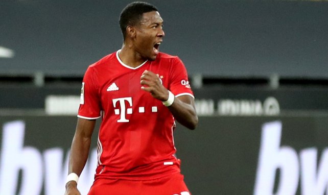 David Alaba bejubelt ein Tor des FC Bayern