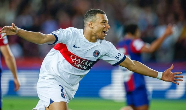 Kylian Mbappé in Jubelpose