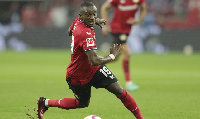 Moussa Diaby im Trikot von Bayer Leverkusen