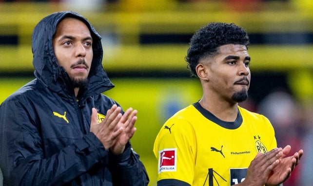 Donyell Malen mit Ian Maatsen beim BVB