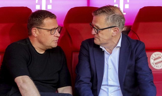 Sportvorstand Max Eberl (l.) und Aufsichtsratsvorsitzender Jan-Christian Dreesen vom FC Bayern München