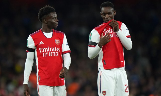 Bukayo Saka mit Folarin Balogun (r.)
