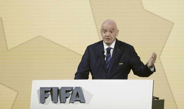 Der höchst umstrittene FIFA-Chef Gianni Infantino bei der Jahreshauptversammlung des Verbands