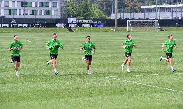 Gladbach beim Aufwärmen