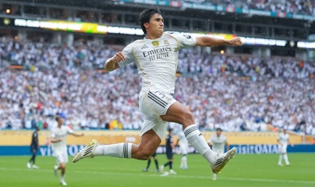 Gozalo García bejubelt ein Tor für Real Madrid bei der FIFA-Klub-WM