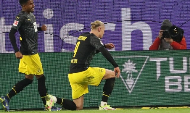 Erling Haaland jubelt auf seine eigene Weise