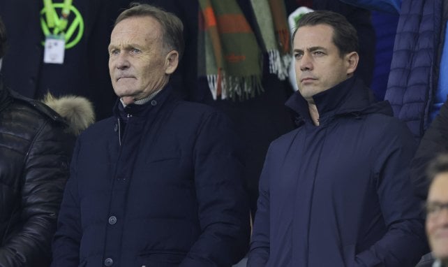 Hans-Joachim Watzke und Lars Ricken auf der Tribüne