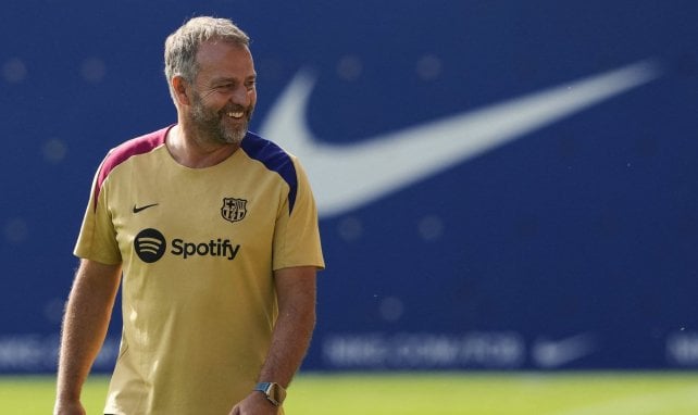 Hansi Flick beim Barcelona-Training