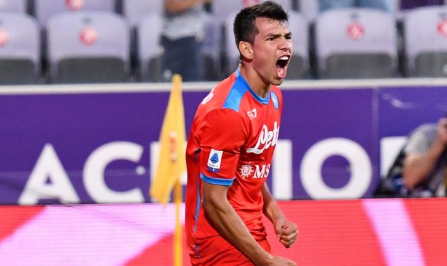 Hirving Lozano bejubelt seinen Treffer die SSC Neapel