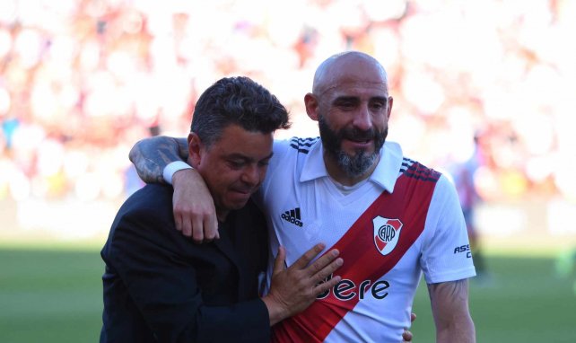 Javier Pinola (r.) in seiner abschließenden Saison bei River Plate.