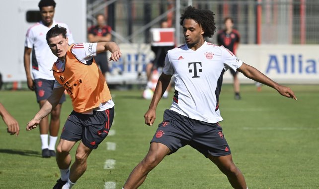 Joshua Zirkzee im Teamtraining des FC Bayern