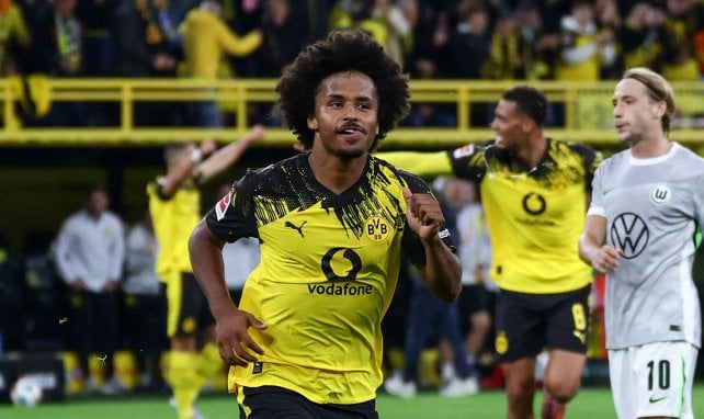 Karim Adeyemi beim Torjubel für den BVB