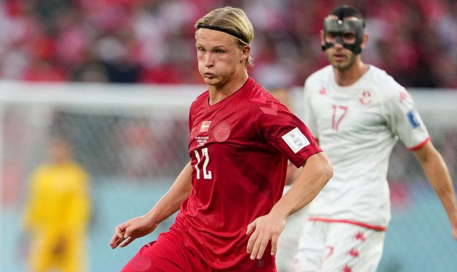 Kasper Dolberg im Einsatz für Dänemark bei der WM
