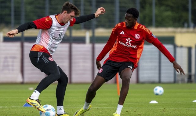 King Manu (r.) im Training der Fortuna