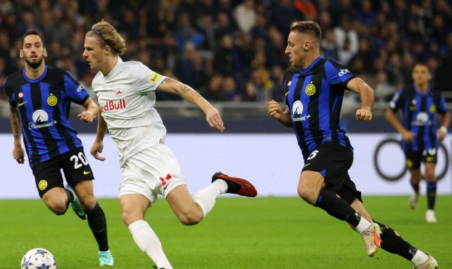 Maurits Kjaergaard im Duell mit Inter Mailand 