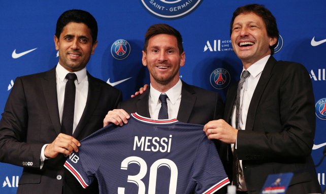 Lionel Messi bei seiner Vorstellung in Paris