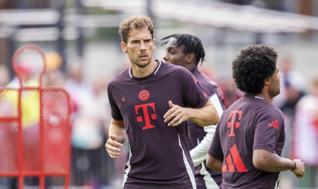 Ein unzufriedener Leon Goretzka beim Training des FC Bayern