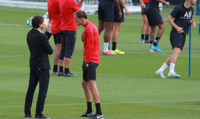 Leonardo (l.) und Thomas Tuchel im Streitgespräch