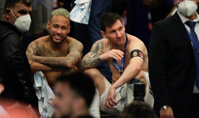 Neymar und Lionel Messi nach dem Finale der Copa América