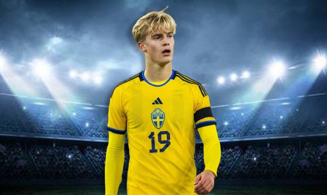Lucas Bergvall im Dress der schwedischen Nationalmannschaft