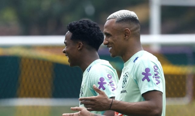 Endrick (l.) und Marquinhos (r.) im Einsatz für die brasilianische U23