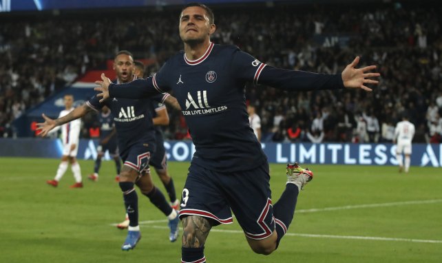 Mauro Icardi nach einem Treffer für PSG