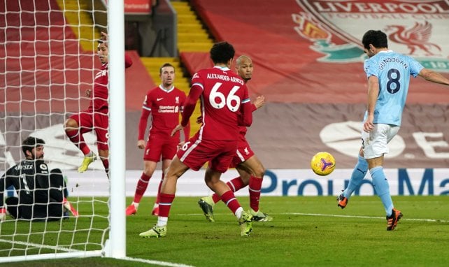 Ilkay Gündogan erzielte zwei Treffer gegen Liverpool.