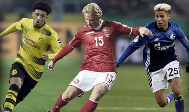 Jadon Sancho (l.) und Amine Harit (re.) zählen zu den größten Talenten der Bundesliga