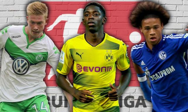 Kevin de Bruyne, Ousmane Dembélé und Leroy Sané (v.l.n.r.) wurde alle in der Bundesliga zu Stars