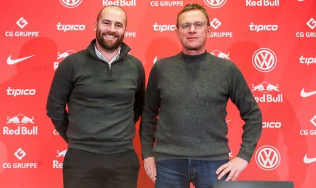 Ralf Rangnick (r.) holte Paul Mitchell Anfang 2018 zu RB