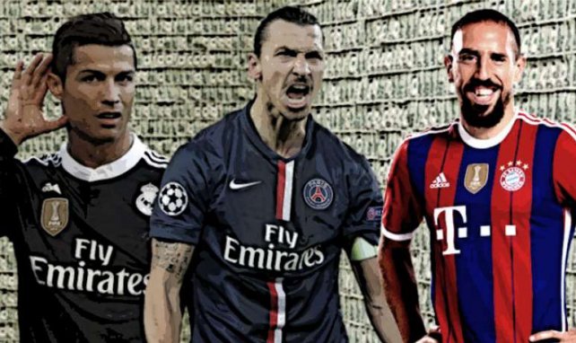 Ronaldo, Ibrahimovic und Ribéry zählen zu den Topverdienern