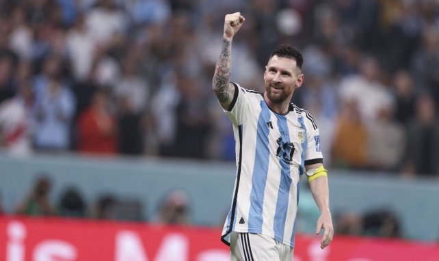Leo Messi freut sich über den Halbfinal-Sieg gegen Kroatien