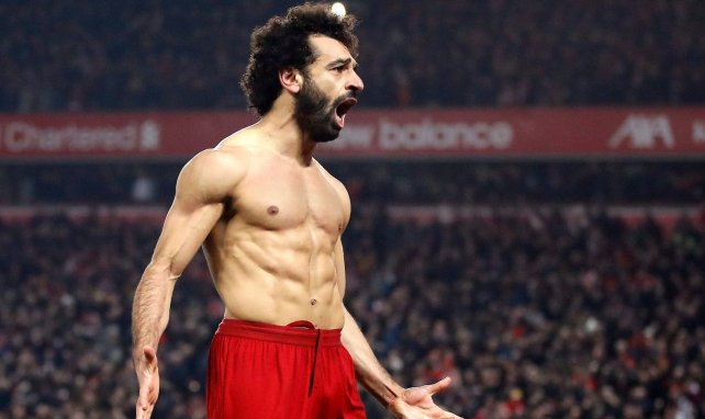 Mohamed Salah bejubelt einen Treffer