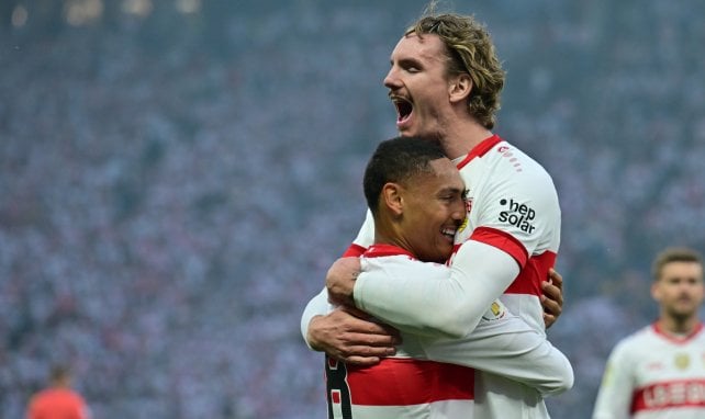Nick Woltemade und Enzo Millot im Trikot des VfB Stuttgart