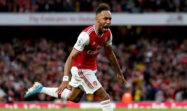 Pierre-Emerick Aubameyang feiert ein Tor für Arsenal