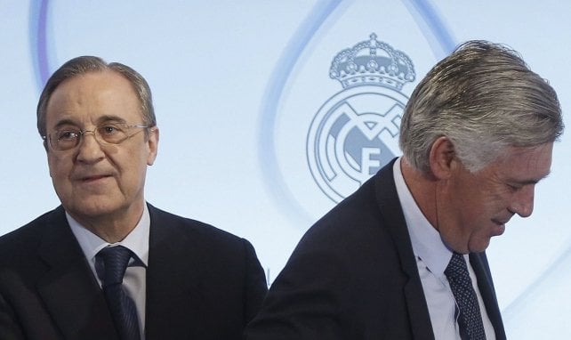 Real-Präsident Florentino Pérez (l.) und Trainer Carlo Ancelotti