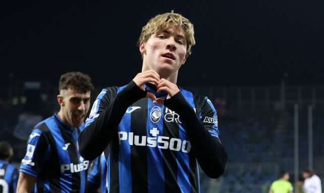 Rasmus Höjlund jubelt über einen Treffer für Atalanta Bergamo