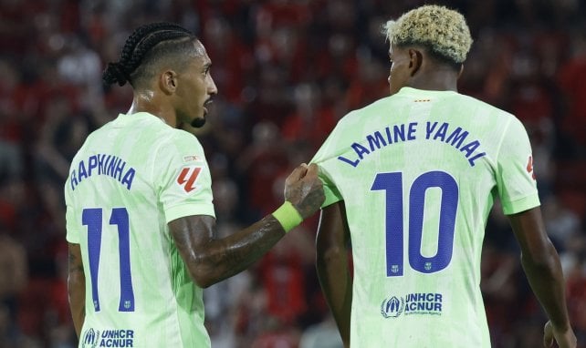 Raphinha und Lamine Yamal im Barça-Trikot
