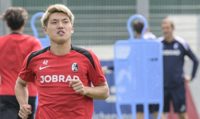 Ritsu Doan im Training des SC Freiburg