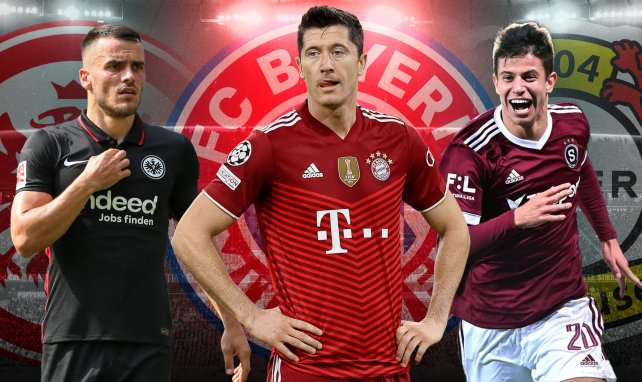 Robert Lewandowski (m.) will den FC Bayern verlassen
