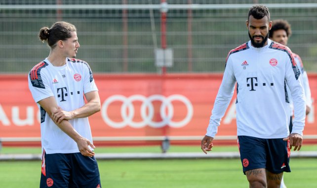 Marcel Sabitzer und Eric Maxim Choupo-Moting im Bayern-Training