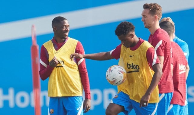 Ousmane Dembélé im Training des FC Barcelona